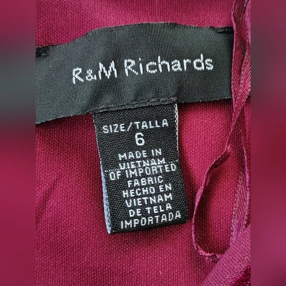 R & M Richards Elegant Magenta Velvet Evening Gown Size 6 - Picture 9 of 9